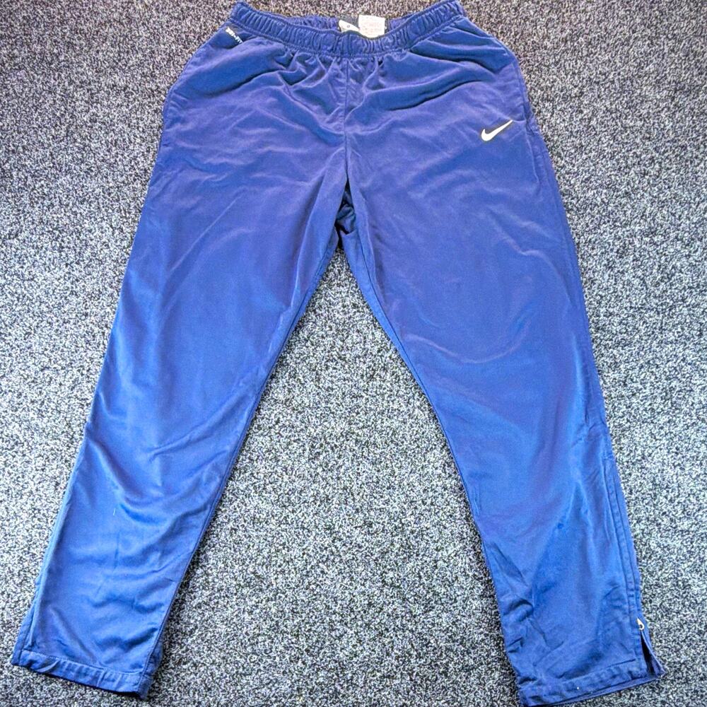 Nike Dri-FIT Men's XL Blue Track Pants Drawstring Elastic Waist Gym Training